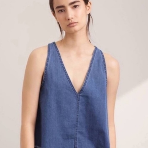 Wilfred Free soft denim top with rough bottom crop XS - Picture 3 of 10